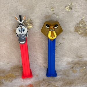 DreamWorks MADAGASCAR PEZ Dispensers Lot of Two ALEX The Lion & MARTY The Zebra
